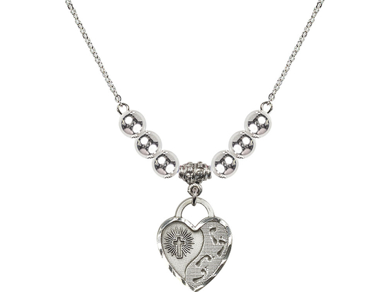 N32 Birthstone Necklace<br>Footprints Heart