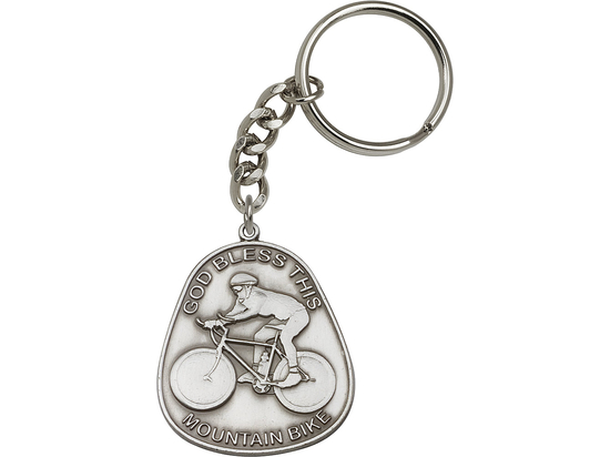 God Bless This Mountain Bike<br>5889SRC - 1 7/8 x 1 1/2<br>KeyChain
