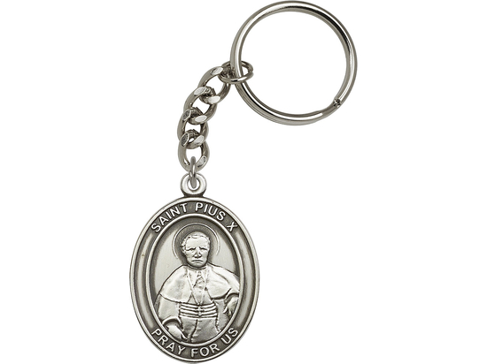 Saint Pius X<br>6605SRC - 1 7/8 x 1 1/4<br>KeyChain