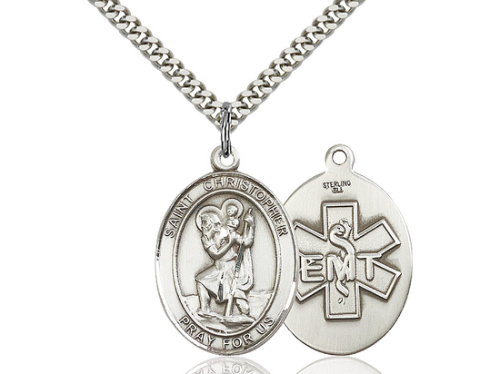 St Christopher EMT<br>Oval Patron Saint Series<br>Available in 2 Sizes