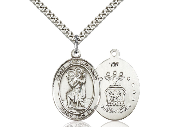 St Christopher Air Force<br>Oval Patron Saint Series<br>Available in 2 Sizes