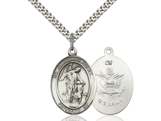 Guardian Angel Army<br>Oval Patron Saint Series<br>Available in 2 Sizes