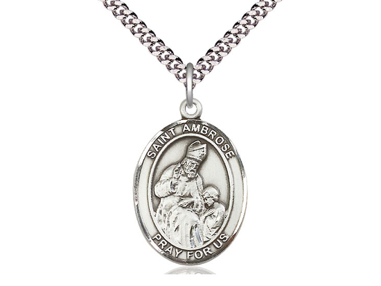 St Ambrose<br>Oval Patron Saint Series<br>Available in 3 Sizes