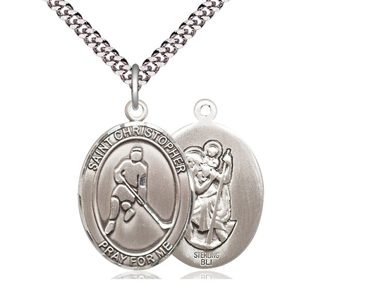 St Christopher Ice Hockey<br>Oval Patron Saint Series<br>Available in 3 Sizes