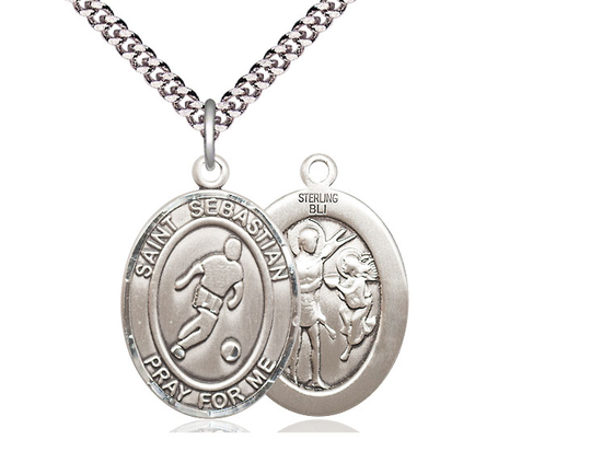 St Sebastian Soccer<br>Oval Patron Saint Series<br>Available in 3 Sizes