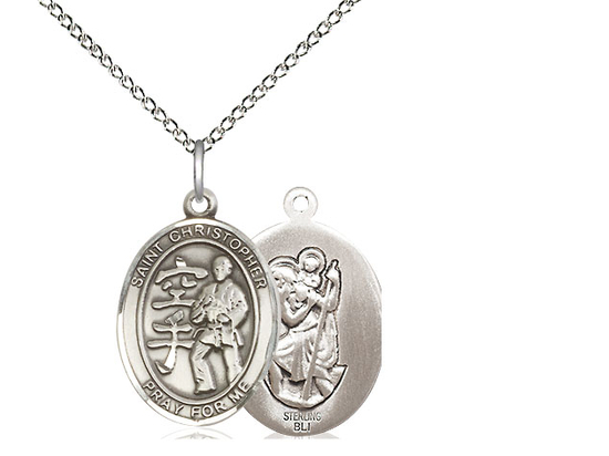 St Christopher Karate<br>Oval Patron Saint Series<br>Available in 3 Sizes