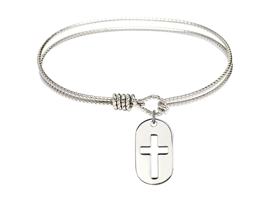 0111DT - Cross Dog Tag Bangle<br>Available in 8 Styles
