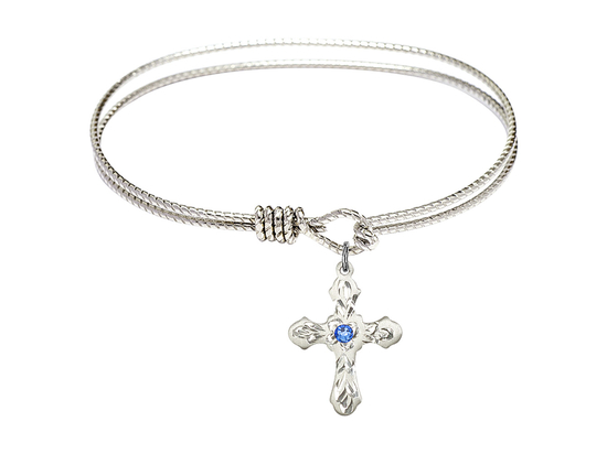 6036-3-STN - Cross Bangle<br>Available in 8 Styles