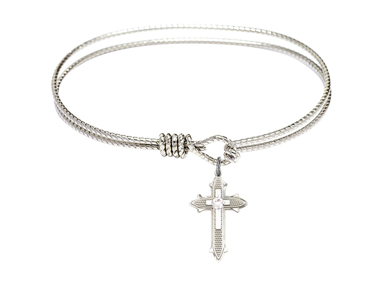 6058-STN - Cross on Cross Bangle<br>Available in 8 Styles