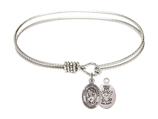 9022--6 - Saint Christopher / Navy Bangle<br>Available in 8 Styles