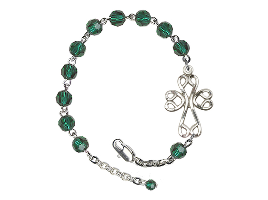 Scroll Cross<br>B6107 6mm Bracelet<br>Available in 12 colors
