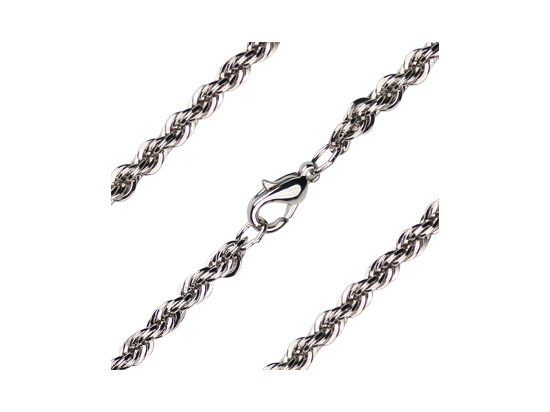 Heavy French Rope Bracelet<br>Light Rhodium/Gold Plate<br>FRH - 3.85mm