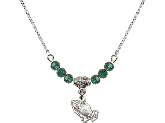 N20 Birthstone Necklace<br>Praying Hands<br>Available in 15 Colors