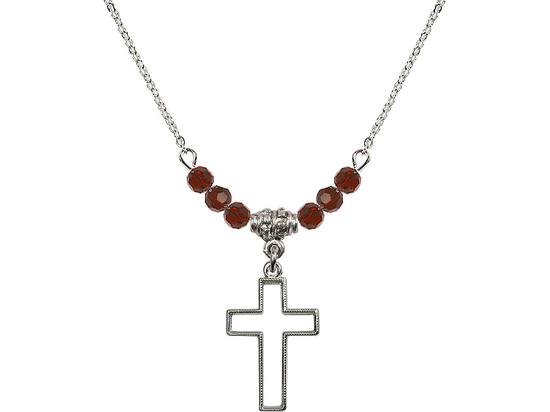 N20 Birthstone Necklace<br>Cross<br>Available in 15 Colors