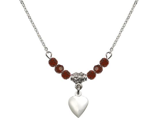 N20 Birthstone Necklace<br>Heart<br>Available in 15 Colors