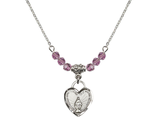 N20 Birthstone Necklace<br>Miraculous Heart<br>Available in 15 Colors