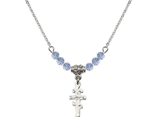 N20 Birthstone Necklace<br>Greek Orthadox Cross<br>Available in 15 Colors