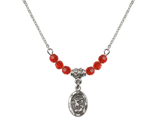 N20 Birthstone Necklace<br>St. Michael the Archangel<br>Available in 15 Colors