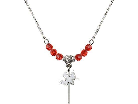 N20 Birthstone Necklace<br>Cross / Holy Spirit<br>Available in 15 Colors