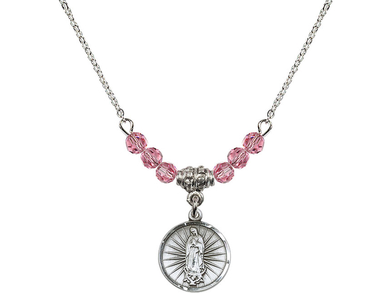 N20 Birthstone Necklace<br>O/L of Guadalupe<br>Available in 15 Colors