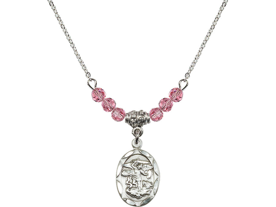 N20 Birthstone Necklace<br>St. Michael the Archangel<br>Available in 15 Colors