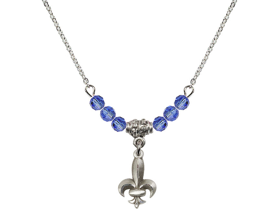 N20 Birthstone Necklace<br>Fleur de Lis<br>Available in 15 Colors