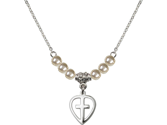 N21 Birthstone Necklace<br>Heart / Cross