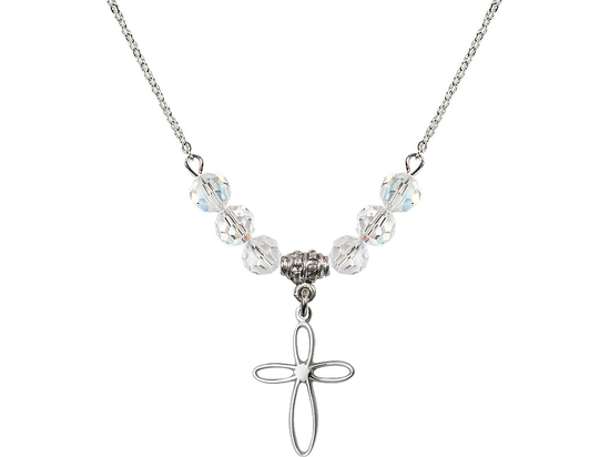 N30 Birthstone Necklace<br>Loop Cross<br>Available in 15 Colors