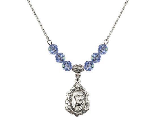 N30 Birthstone Necklace<br>St. Teresa of Calcutta<br>Available in 15 Colors