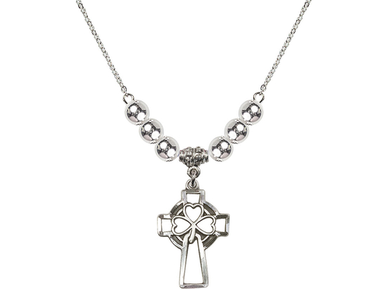 N32 Birthstone Necklace<br>Shamrock Cross