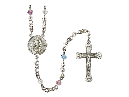 Miraculous<br>R0004#1 4mm Rosary<br>Available in 16 colors