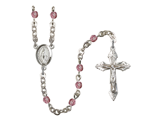 Miraculous<br>R0034#1 4mm Rosary<br>Available in 15 colors