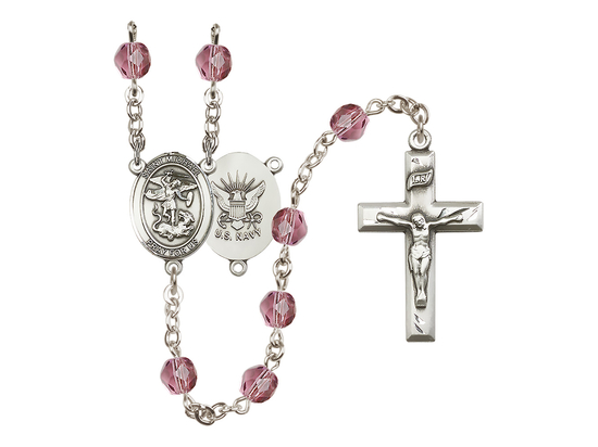 Saint Michael / Navy<br>R6000-8076--6 6mm Rosary<br>Available in 12 colors