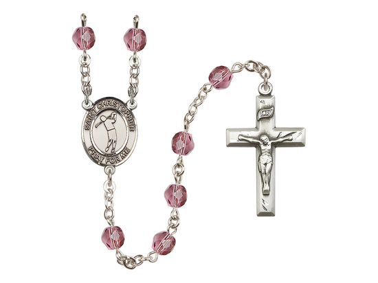 Saint Christopher/Golf<br>R6000-8152 6mm Rosary<br>Available in 12 colors
