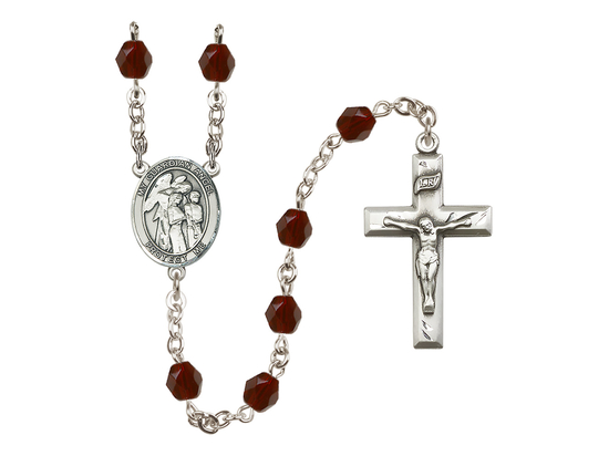 Guardian Angel w/Children<br>R6000-8439 6mm Rosary<br>Available in 12 colors