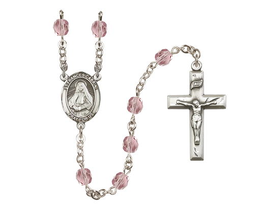 Saint Frances Cabrini<br>R6000-8011 6mm Rosary<br>Available in 12 colors
