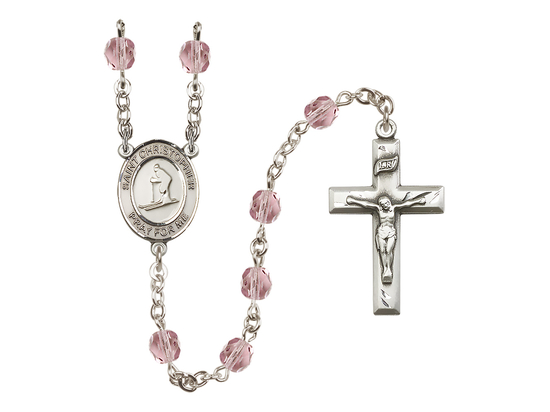 Saint Christopher / Skiing<br>R6000-8193 6mm Rosary<br>Available in 12 colors