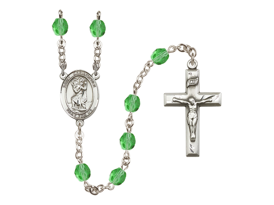 Saint Christopher<br>R6000-8022 6mm Rosary<br>Available in 12 colors