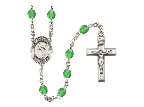 Saint Christopher/Martial Arts<br>R6000-8158 6mm Rosary<br>Available in 12 colors