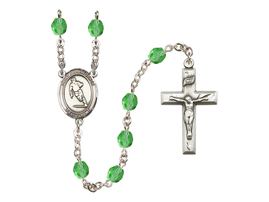 Saint Christopher / Rugby<br>R6000-8194 6mm Rosary<br>Available in 12 colors