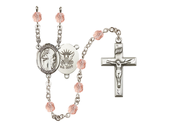 Saint Brendan the Navigator / Navy<br>R6000-8018--6 6mm Rosary<br>Available in 12 colors