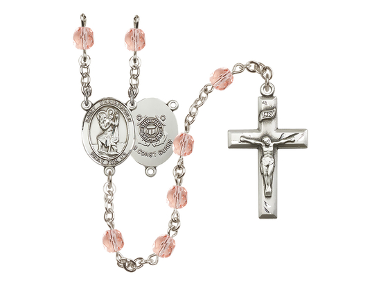 Saint Christopher / Coast Guard<br>R6000-8022--3 6mm Rosary<br>Available in 12 colors