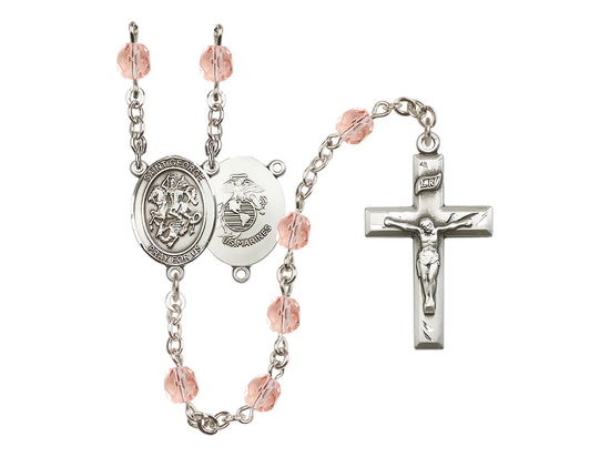 Saint George / Marines<br>R6000-8040--4 6mm Rosary<br>Available in 12 colors