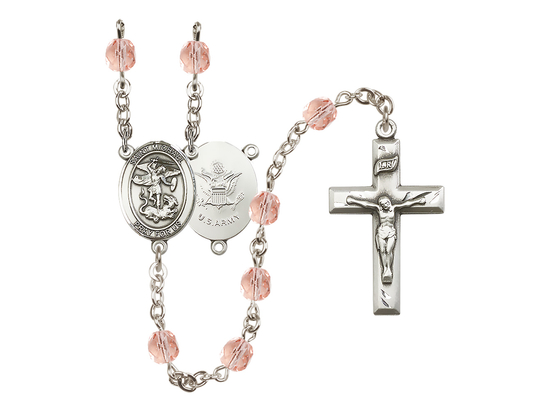 Saint Michael / Army<br>R6000-8076--2 6mm Rosary<br>Available in 12 colors