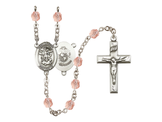 Saint Michael / Marines<br>R6000-8076--4 6mm Rosary<br>Available in 12 colors