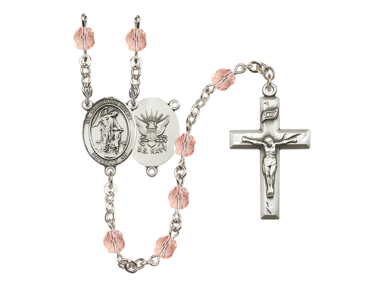 Guardian Angel / Navy<br>R6000-8118--6 6mm Rosary<br>Available in 12 colors