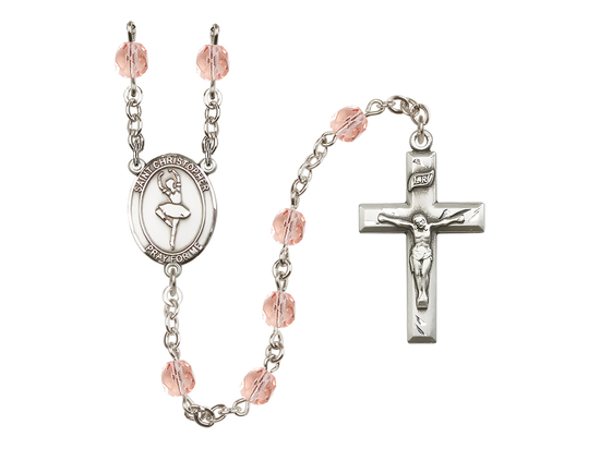 Saint Christopher/Dance<br>R6000-8143 6mm Rosary<br>Available in 12 colors