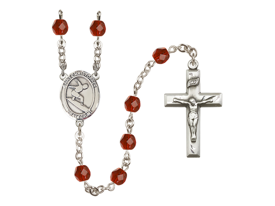Saint Christopher/Surfing<br>R6000-8184 6mm Rosary<br>Available in 12 colors