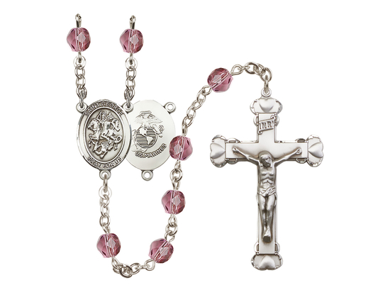 Saint George / Marines<br>R6001-8040--4 6mm Rosary<br>Available in 12 colors