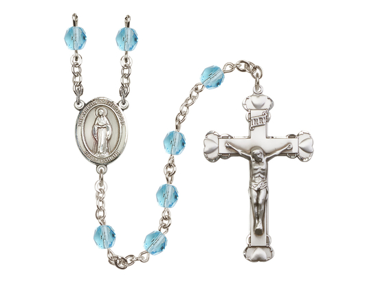 Virgin of the Globe<br>R6001-8345 6mm Rosary<br>Available in 12 colors
